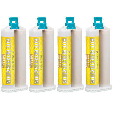 4 Unflavored Fast Set Bite Registration Material 50ml Cartridges by PlastCare USA - My DDS Supply