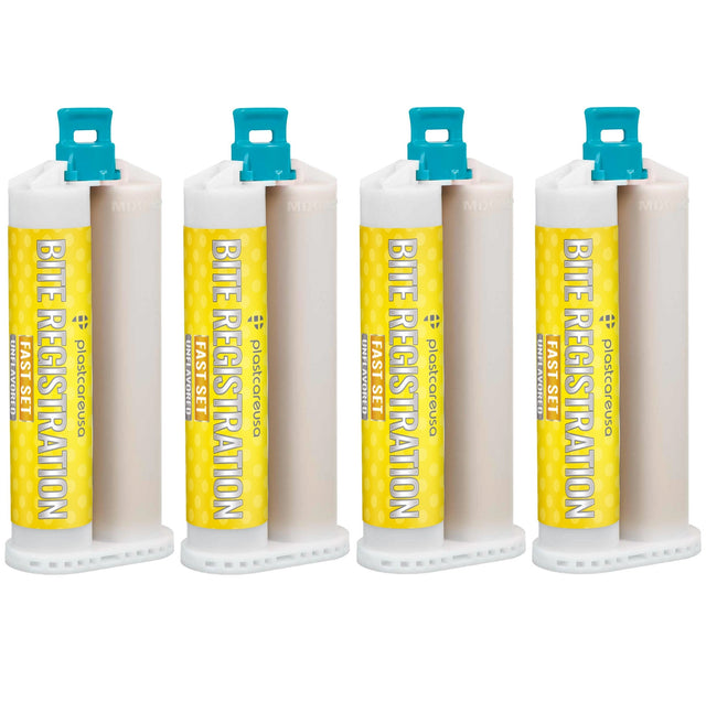 4 Unflavored Fast Set Bite Registration Material 50ml Cartridges by PlastCare USA - My DDS Supply