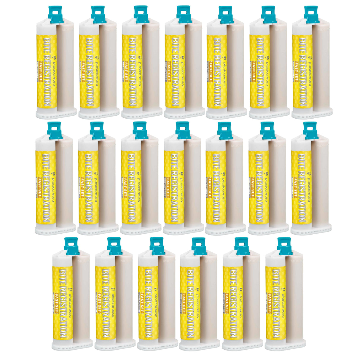 20 Bulk Unflavored Fast Set Bite Registration Material 50ml Cartridges by PlastCare USA - My DDS Supply