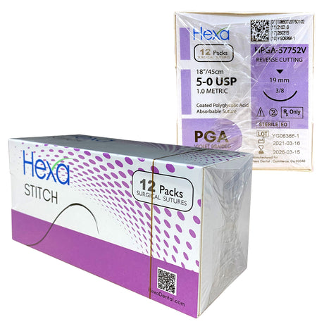 5/0 30" C-6 PGA Undyed Braided Sutures with C6 Needle (Box of 12) - My DDS Supply