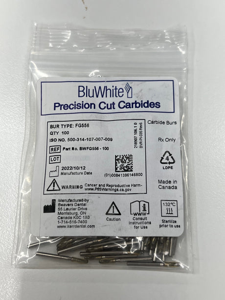 Beaver FG 556 Carbide Burs Clinical Length Straight Flat End Cross Cut Fissure 100/pack - My DDS Supply