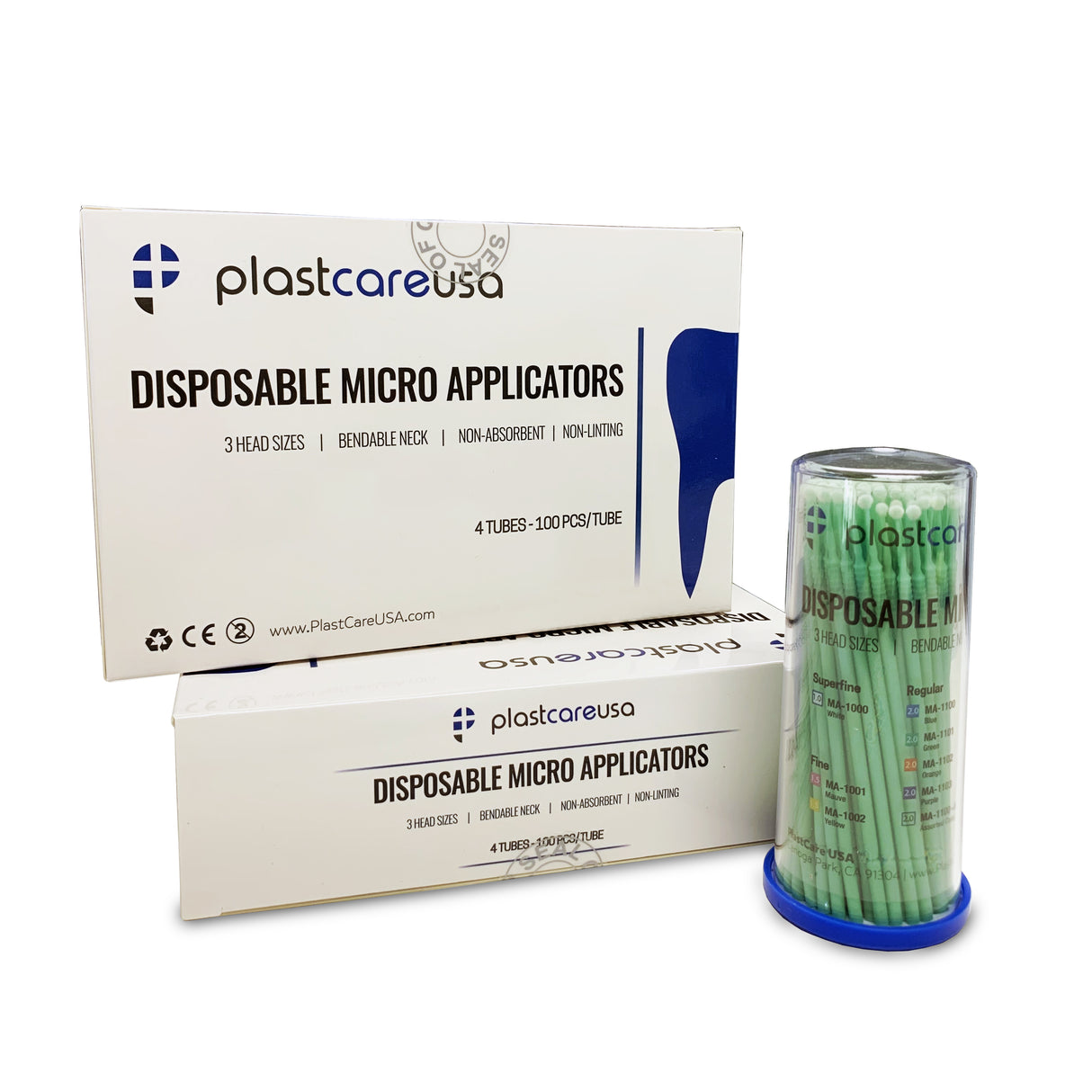 400 Regular Green Dental Micro Applicator Brushes (4 Tubes of 100) - My DDS Supply
