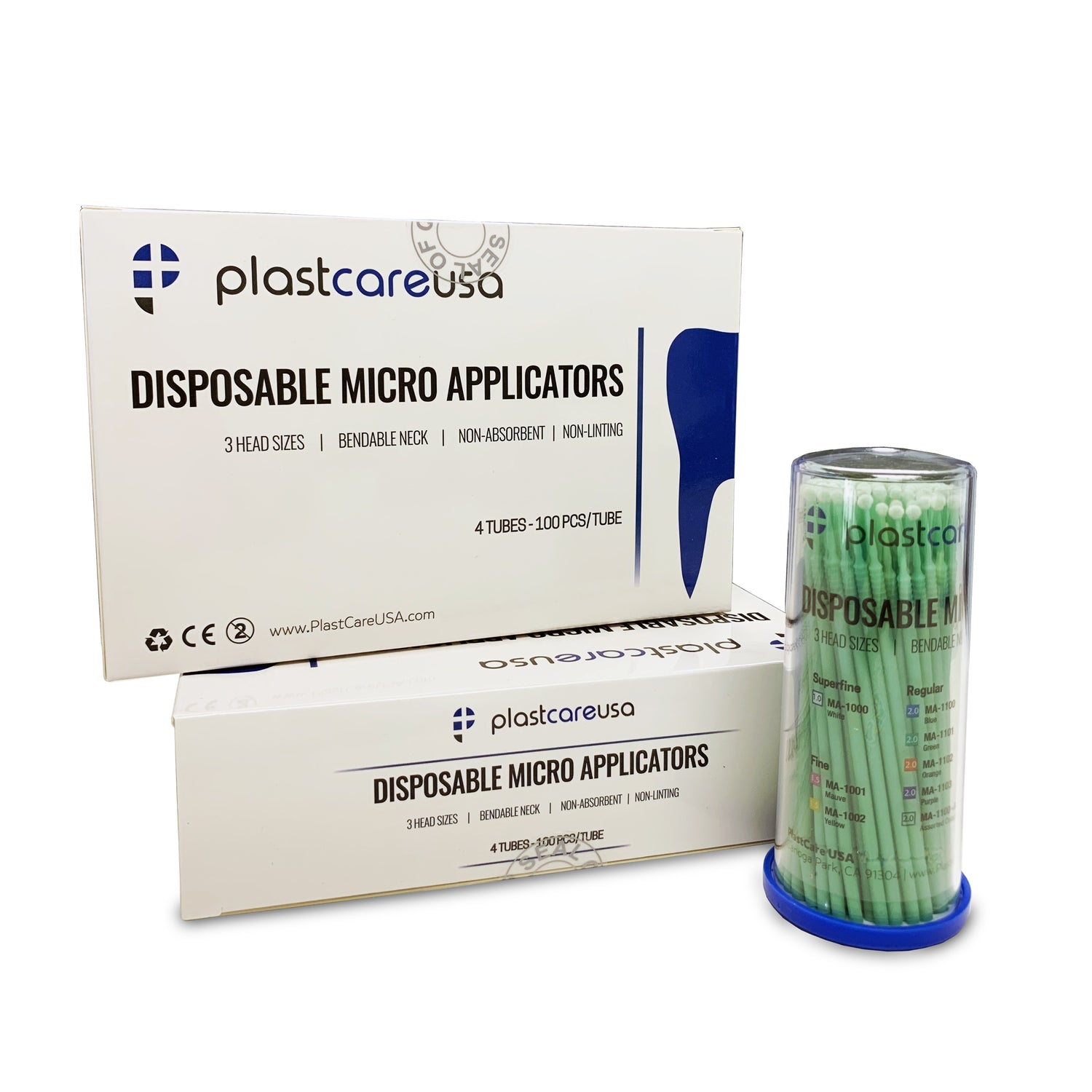 400 Regular Green Dental Micro Applicator Brushes (4 Tubes of 100) - My DDS Supply