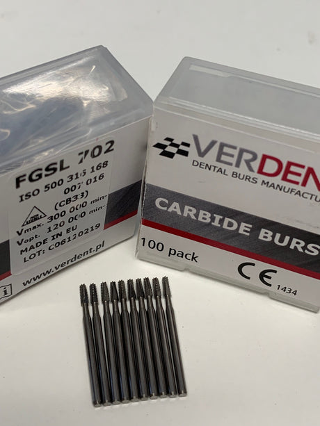 100 x FG 702 Surgical Length Carbide Bur, 25mm (High Speed) - My DDS Supply