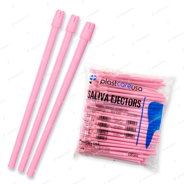 1000 Pink Saliva Ejectors (10 Bags) by PlastCare USA - My DDS Supply