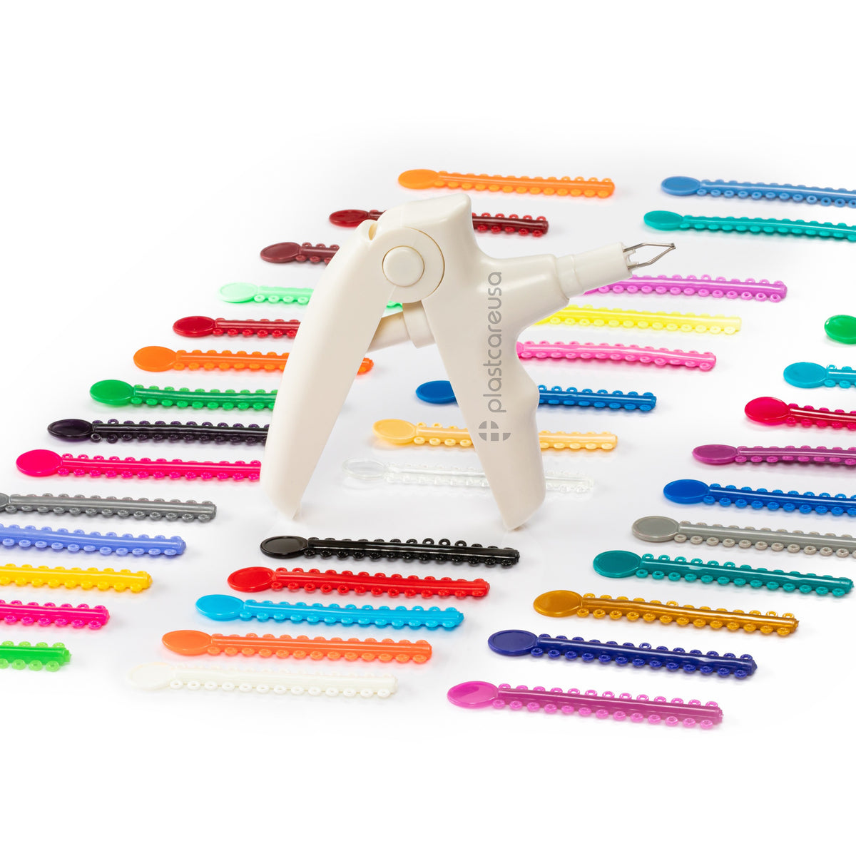 Dental Ligature Gun Dispenser With 1040x Multi-Color Orthodontic Ties For Braces