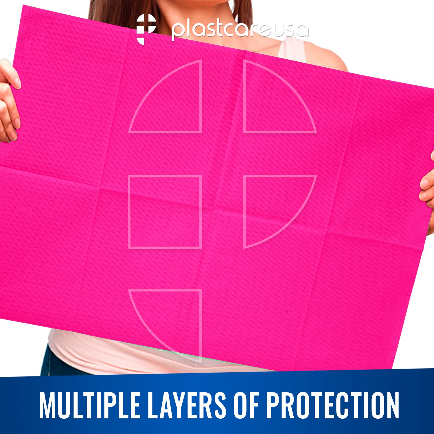 1000 Fuchsia 3-Ply Dental Patient Towel Bibs (2 Case of 500) by PlastCare USA - My DDS Supply