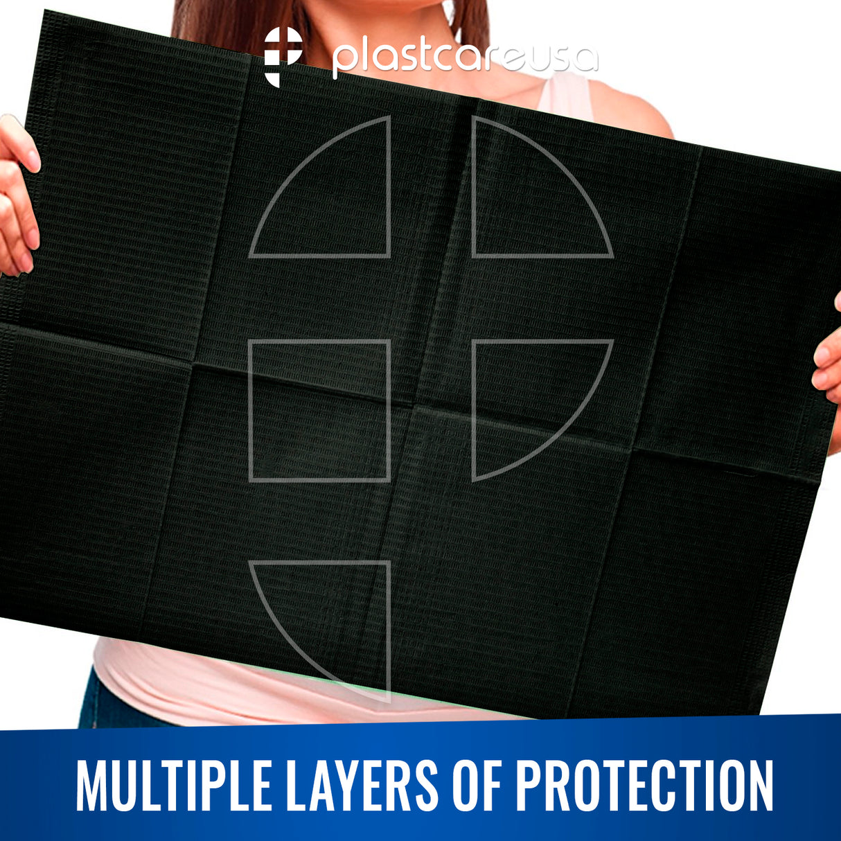 500 Black 3-Ply Dental Tattoo Patient Towel Bibs (Case of 500) by PlastCare USA - My DDS Supply