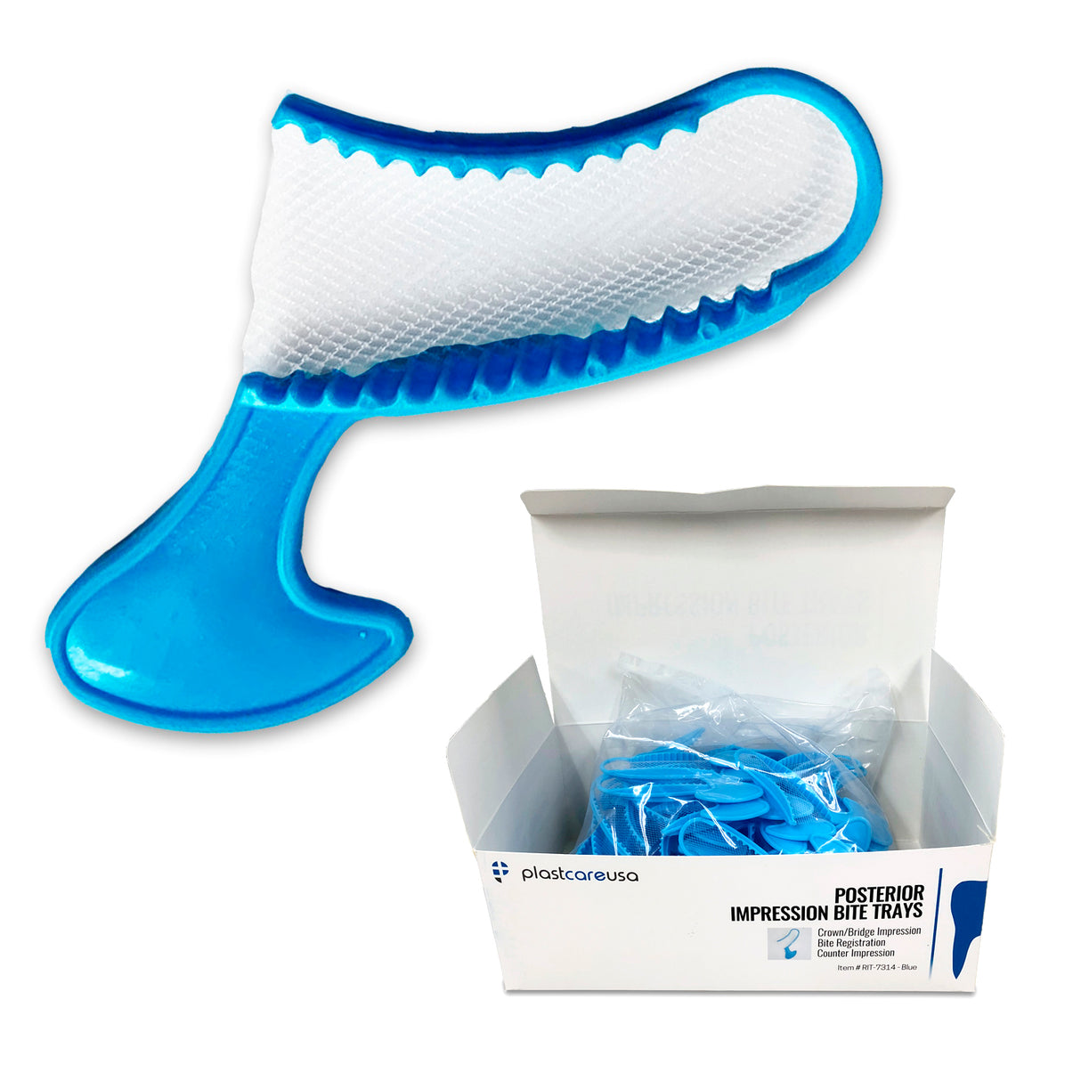 50 x Posterior Blue Bite Registration Impression Trays (1 Box) - My DDS Supply