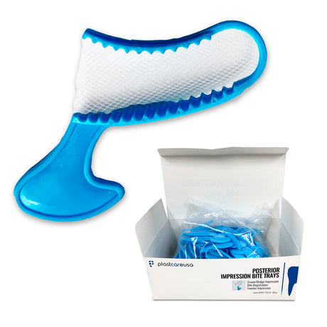 50 x Posterior Blue Bite Registration Impression Trays (1 Box) - My DDS Supply