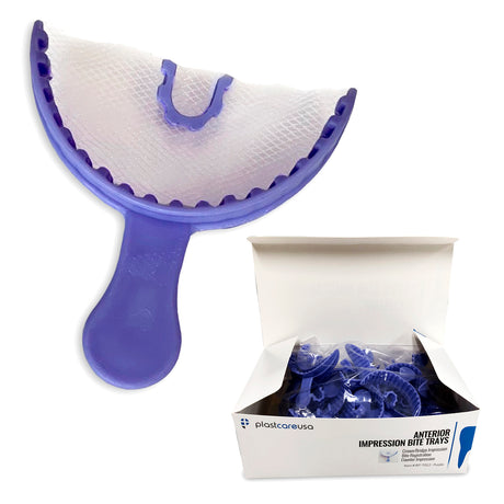 35 x Anterior Purple Bite Registration Impression Trays (1 Box) - My DDS Supply