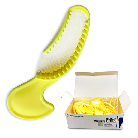 35 x Quadrant Yellow Bite Registration Impression Trays (1 Box) - My DDS Supply