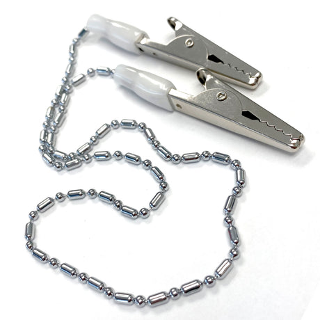 10 Pack Metal Chain Bib Clip Holders for Dental Bibs - Lanyard with Ball Chains & Clamps to Hold Napkin, Covers, Mask for Dentist Clinic, Elderly Care - My DDS Supply
