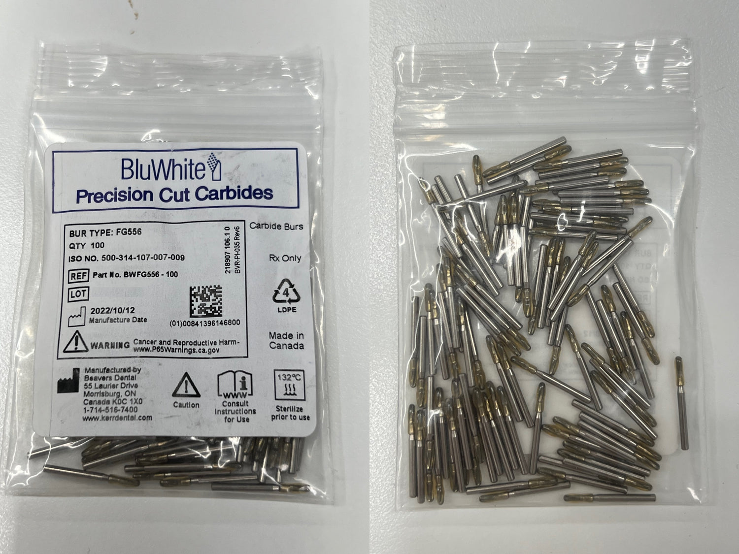 Beaver FG 556 Carbide Burs Clinical Length Straight Flat End Cross Cut Fissure 100/pack - My DDS Supply