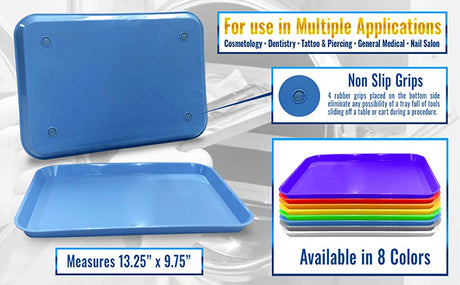 Green Dental Set Up Instrument Autoclave Flat Tray, 13 1/4″ x 9 3/4″ (Ritter Size B) by PlastCare USA - My DDS Supply