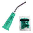 100 x Green Flow Pre-Bent Applicator Needle Tips, 21 Gauge (1 Bag of 100) - My DDS Supply