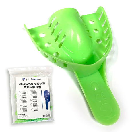 #1 Large Upper Autoclave Perforated Impression Trays (Bag of 12) by PlastCare USA - My DDS Supply