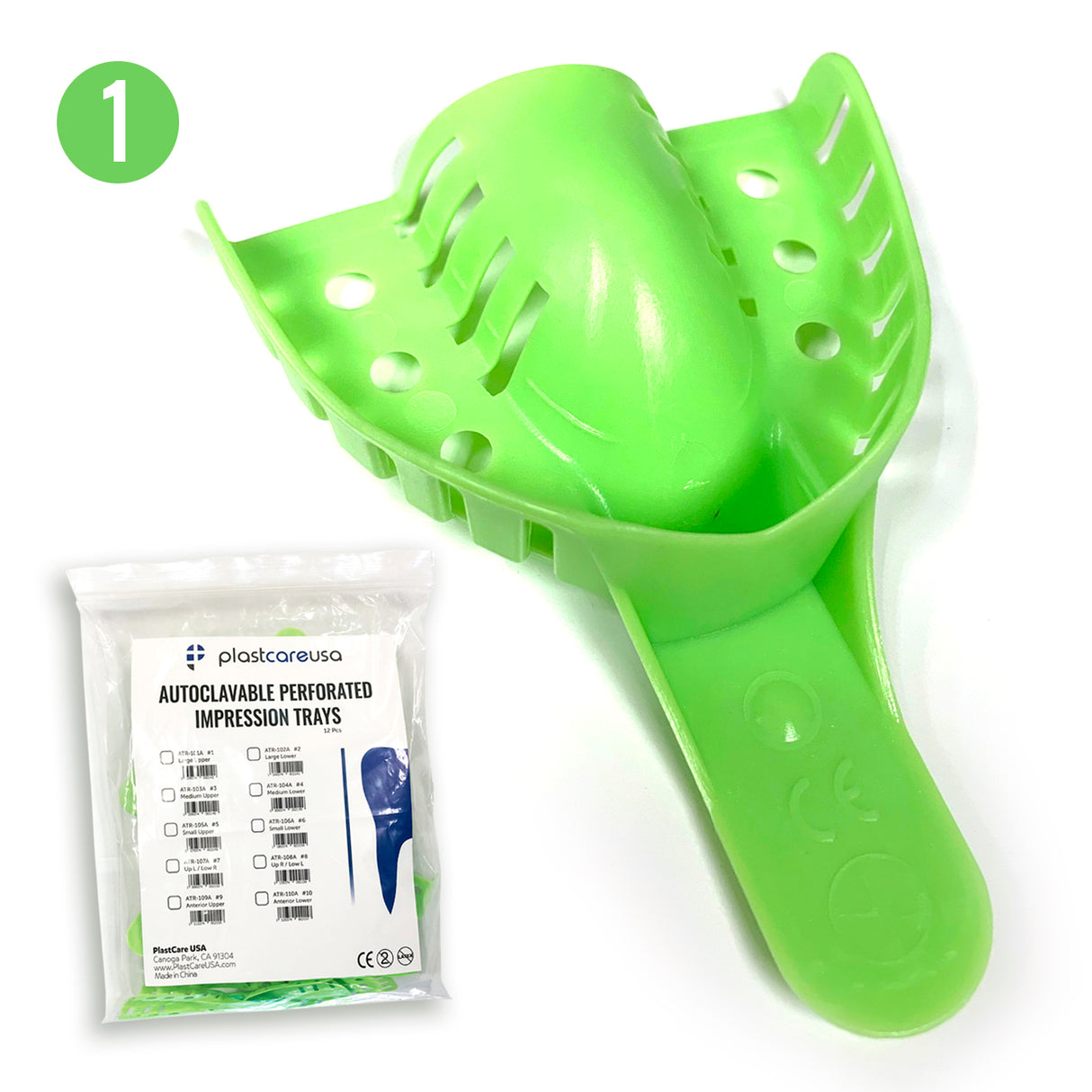 #1 Large Upper Autoclave Perforated Impression Trays