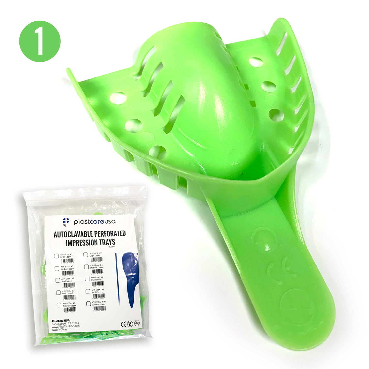 #1 Large Upper Autoclave Perforated Impression Trays