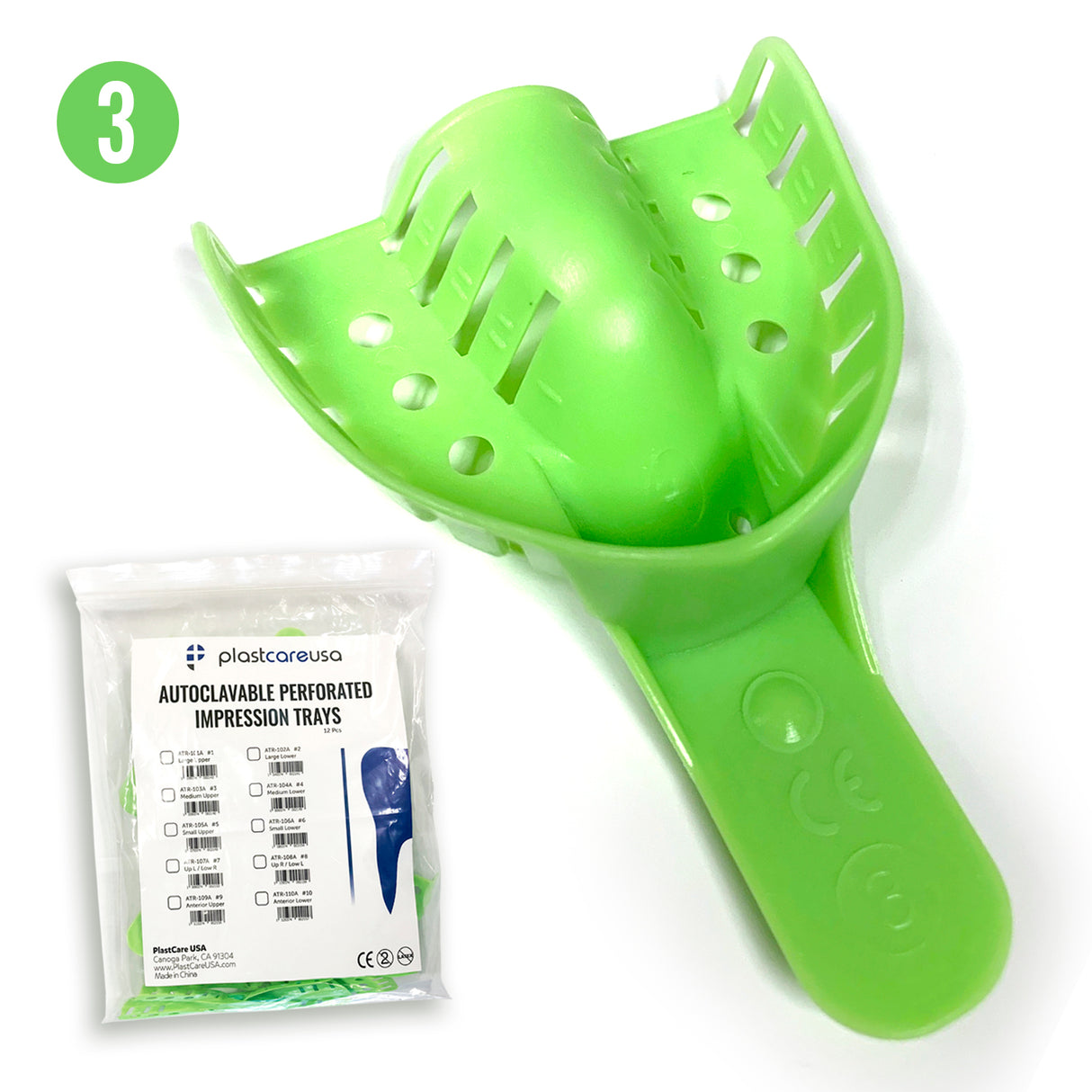 #3 Medium Upper Autoclave Perforated Impression Trays