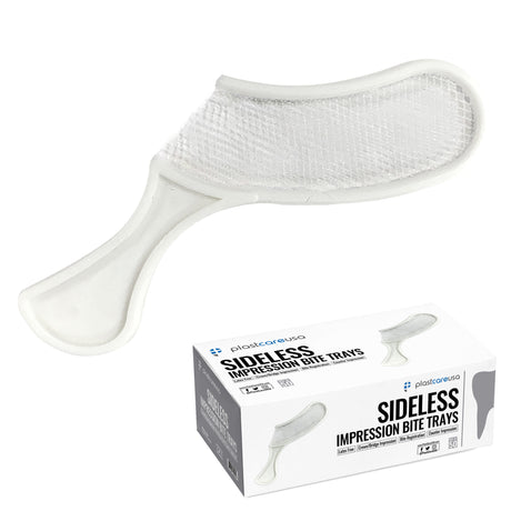35 x Sideless White Bite Registration Impression Trays (1 Box) - My DDS Supply