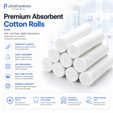 4,000 Plain Wrapped Cotton Rolls 1-1/2" x 3/8", (#2 Medium)