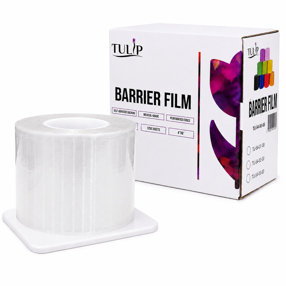 Tulip Clear Dental Barrier Film – 4" x 6" Self-Adhesive Disposable Sheets, 1,200 Count