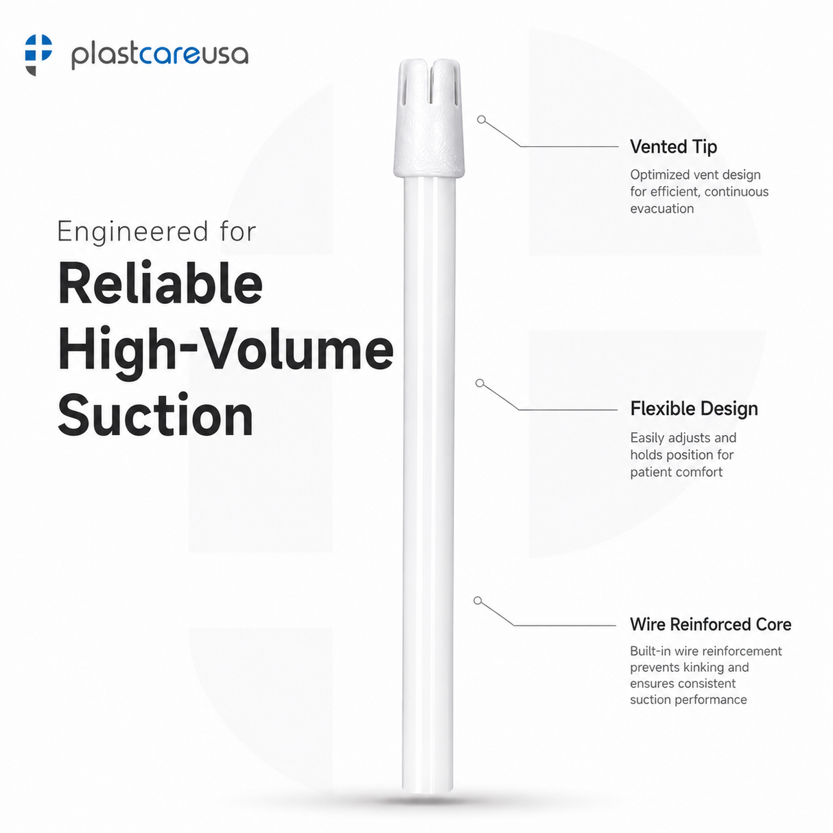 1000 White Saliva Ejectors (10 Bags) by PlastCare USA
