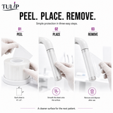 Tulip Clear Dental Barrier Film – 4" x 6" Self-Adhesive Disposable Sheets, 1,200 Count