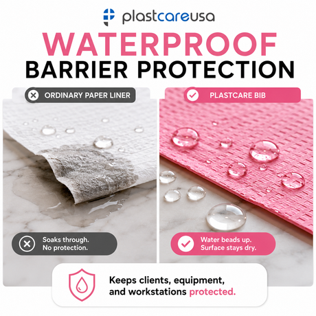 2000 Pink 3-Ply 13x18 Dental Patient Towel Bibs (4 Case of 500) by PlastCare USA - My DDS Supply