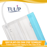 40 Blue Fluid Shield ASTM Level 3 Masks 4-Layer w/ Anti Fog Strip