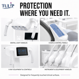 Tulip Clear Dental Barrier Film – 4" x 6" Self-Adhesive Disposable Sheets, 1,200 Count
