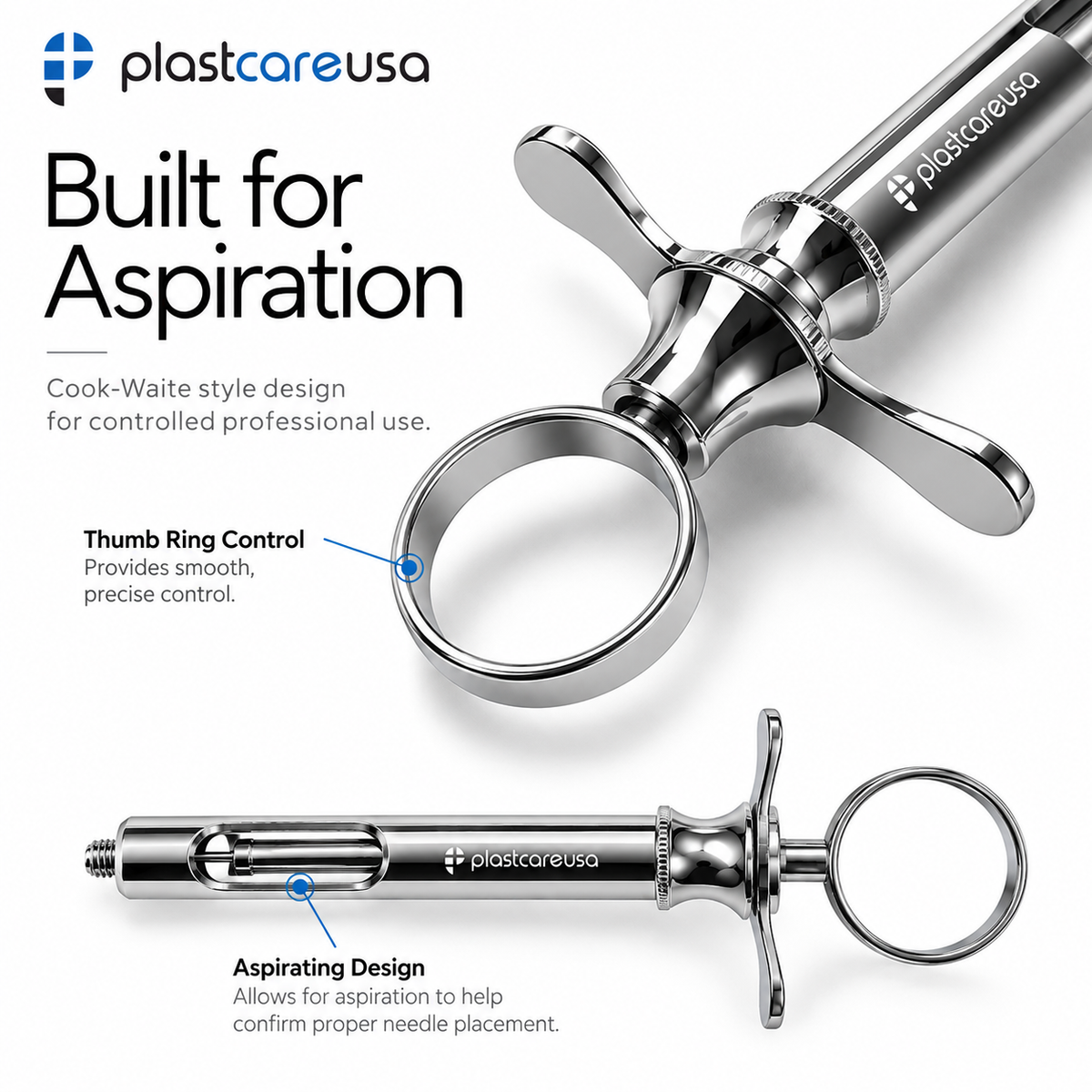 Aspirating Syringe – 1.8 cc Cook-Waite Type Dental Anesthetic Syringe