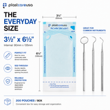 3.5" x 5.25" Self-Sealing Sterilization Pouches for Autoclave (Choose Quantity) by PlastCare USA