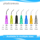 500 x Orange Flow Pre-Bent Applicator Needle Tips, 25 Gauge (5 Bags of 100) - My DDS Supply