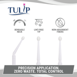 TULIP Superfine Micro Applicator Brushes – White (1.0mm) | (4 kegs of 100) (400 Total)