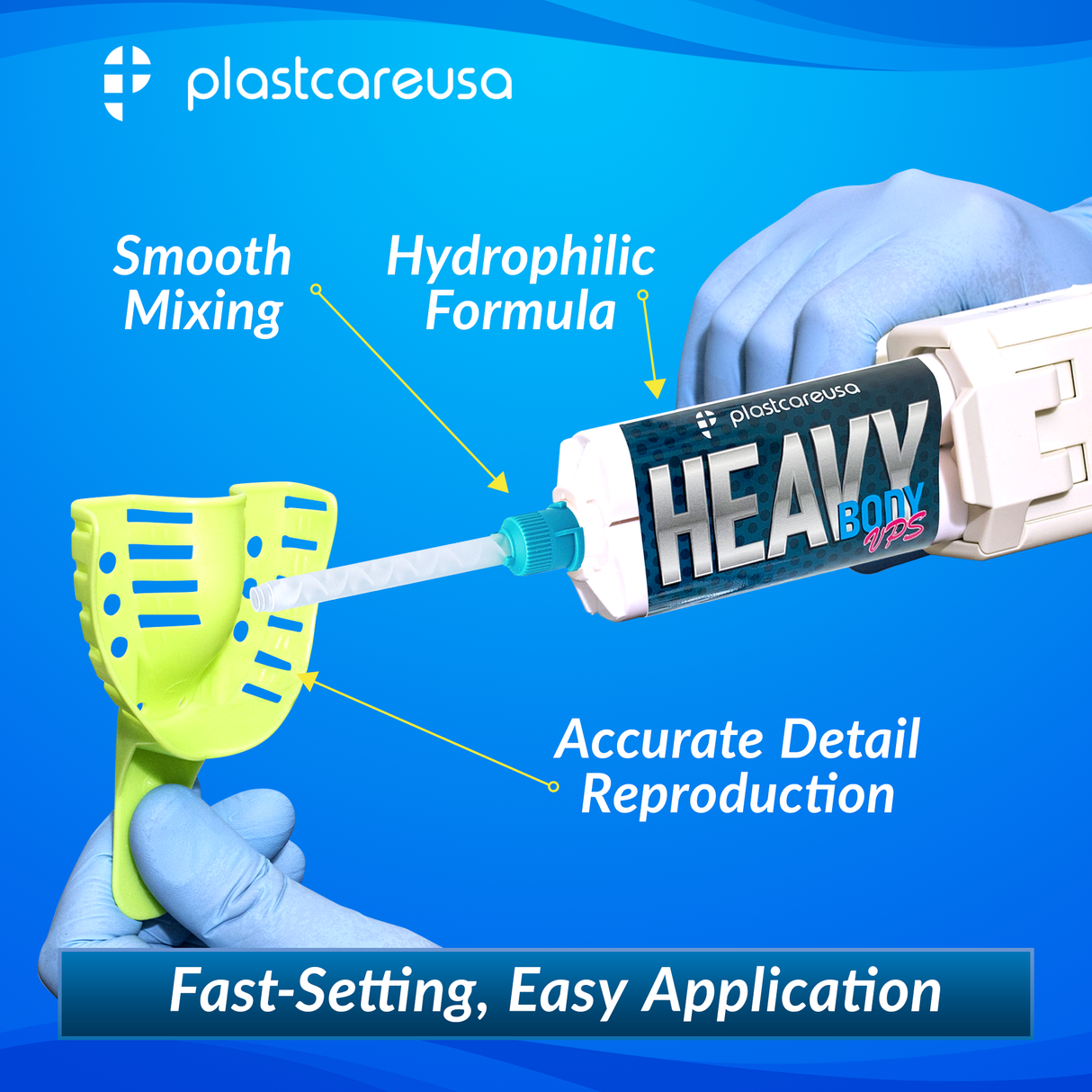 4 x VPS Heavy Body Fast Set Impression Material 50 mL Cartridges, Dental PVS