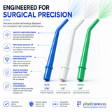 250 Medium White 1/8" Dental Surgical Aspirator Aspirating Suction Tips (10 Bags)