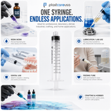 100 12ml (12cc) Luer Lock Disposable Syringes – Non-Sterile for Saline, Oral Medicine, and Precision Use