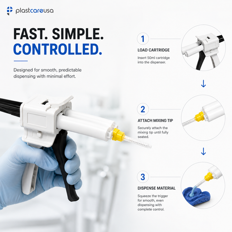 1:1 / 2:1 Cartridge Dispenser Delivery Gun for 50ml Dental Impression Material - My DDS Supply