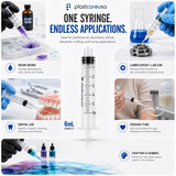 100 6ml (6cc) Luer Lock Disposable Syringes – Non-Sterile for Saline, Oral Medicine, and Precision Use