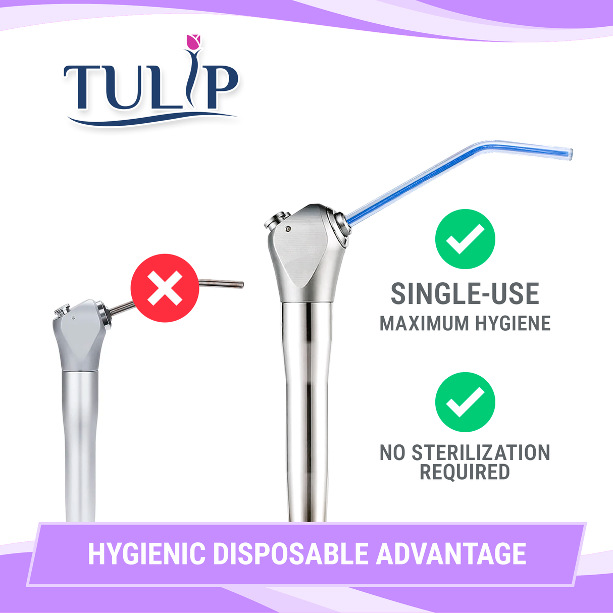 Tulip Rainbow Disposable Air/Water Syringe Tips — 250/Bag