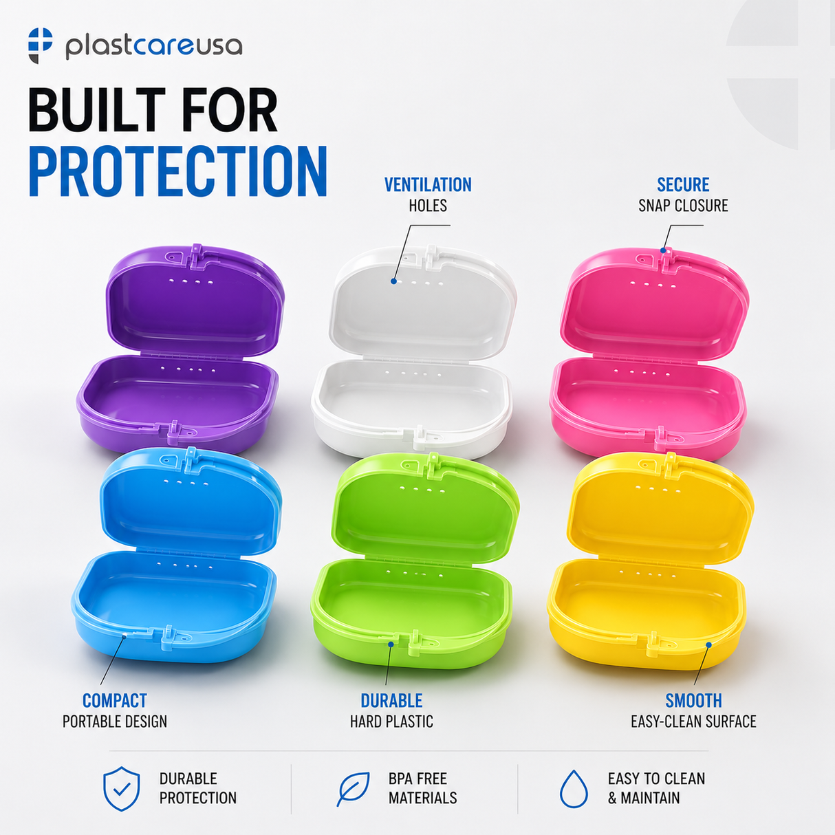 Sealed Assorted Dental Retainer Cases (Box of 12)