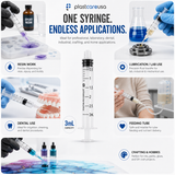 100 3ml (3cc) Luer Lock Disposable Syringes – Non-Sterile for Saline, Oral Medicine, and Precision Use
