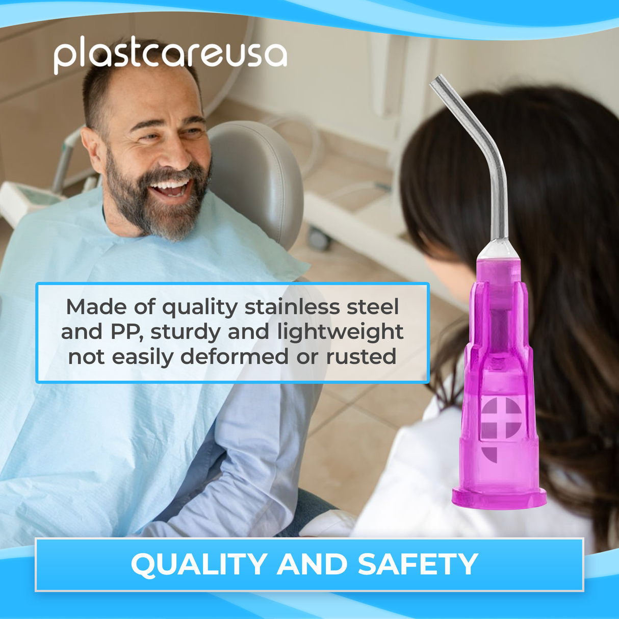 500 x Orange Flow Pre-Bent Applicator Needle Tips, 25 Gauge (5 Bags of 100) - My DDS Supply