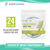 Small Autoclavable Dental Wedge Guards, Green Interproximal Diastema, 10/Pk