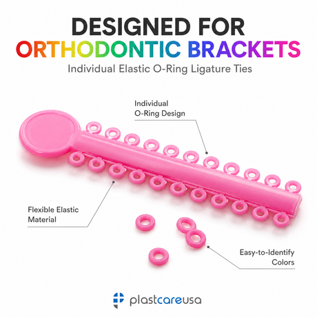 1040 Assorted Dental Ligature Rubber Ties Bands Braces Orthodontic Elastic, 1 Bag - My DDS Supply