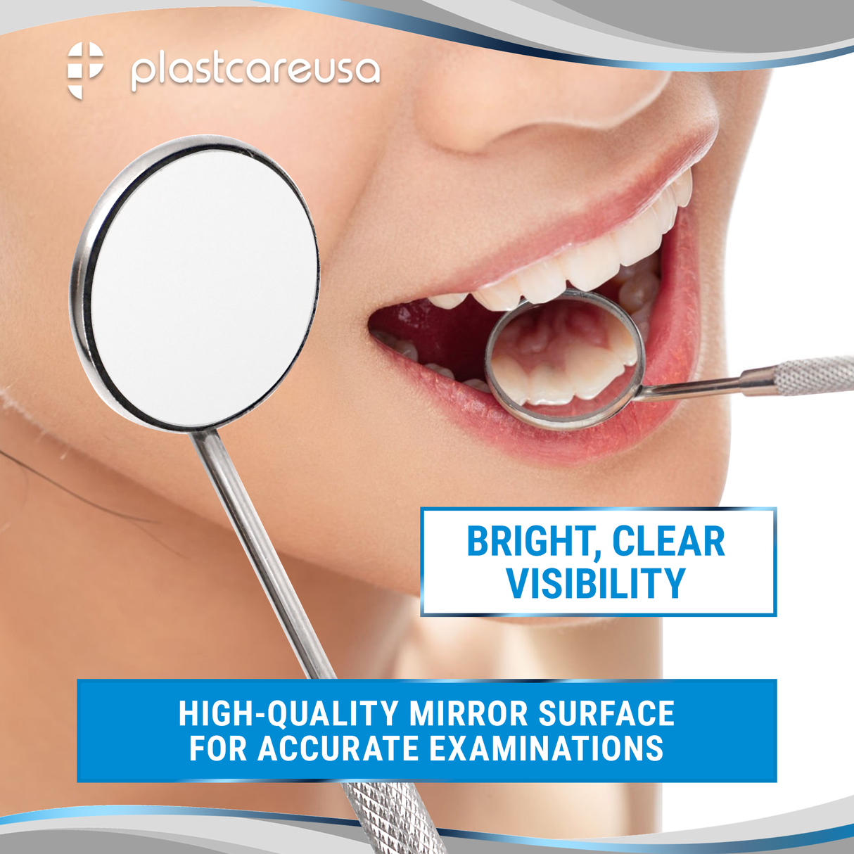 Dental Mirror No. 5 with Handle – German Stainless Steel Mouth Mirror (Autoclavable)