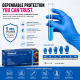 1000 XL Extra Large 5 mil Aurelia Robust Blue Nitrile Powder Free Examination Gloves