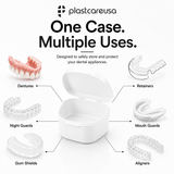 White 40 Pack Bulk Denture Case Bath Holders for Retainers Teeth Guards (Individually Sealed)